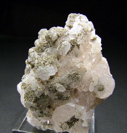 Pyrite On Manganoan Calcite