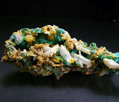 Wulfenite On Cerussite & Malachite