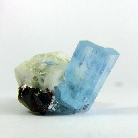 Aquamarine & Spessartine On Albite