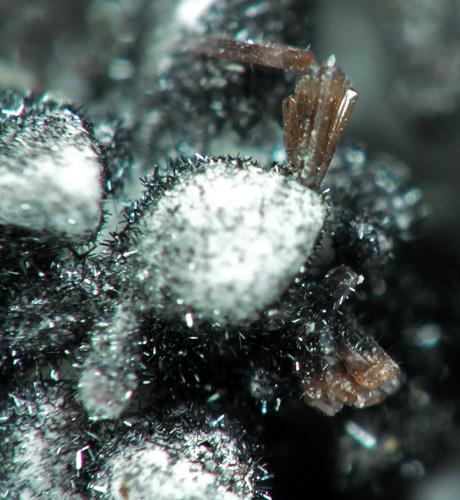 Plattnerite On Calcite & Hemimorphite