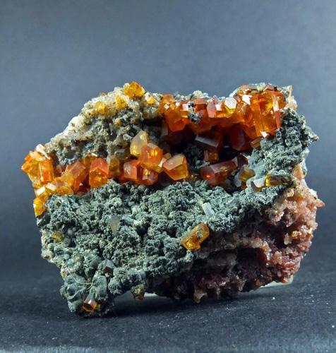 Vanadinite On Pyrolusite