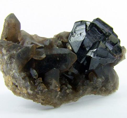 Cassiterite On Smoky Quartz