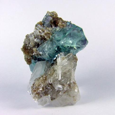 Fluorite On Quartz & Muscovite