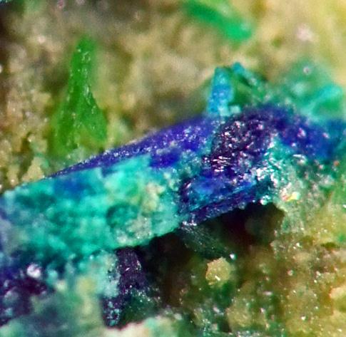 Olivenite On Corkite With Brochantite Psm Azurite