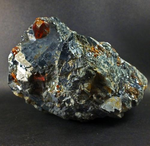 Spessartine In Galena & Calcite