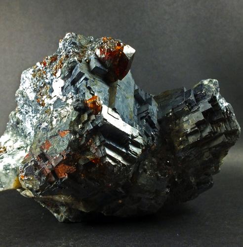 Spessartine In Galena & Calcite