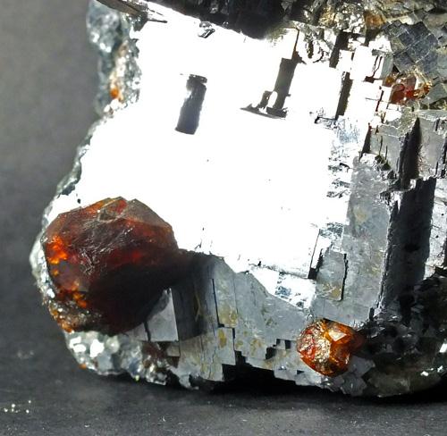 Spessartine In Galena & Calcite