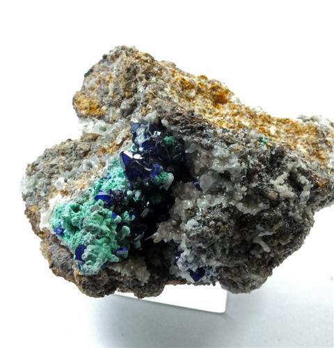 Azurite & Malachite On Cerussite