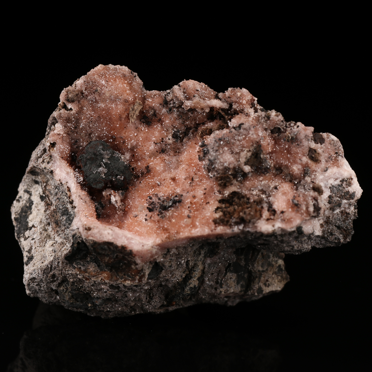 Sussexite On Rhodochrosite