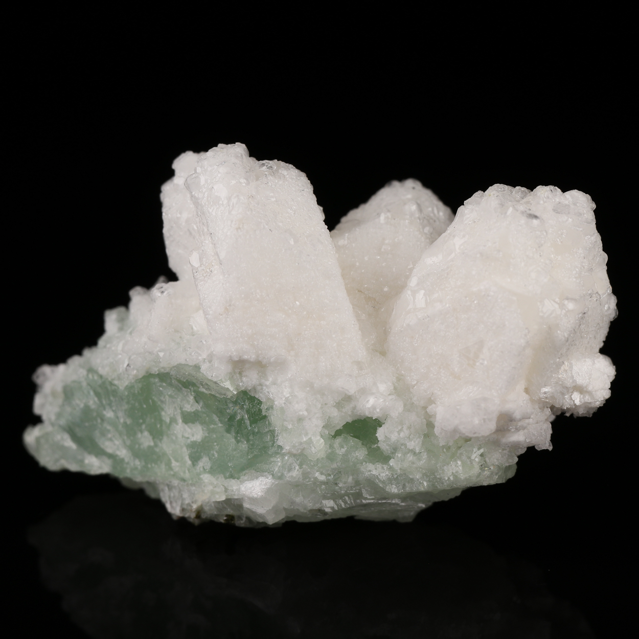 Fluorapophyllite On Prehnite