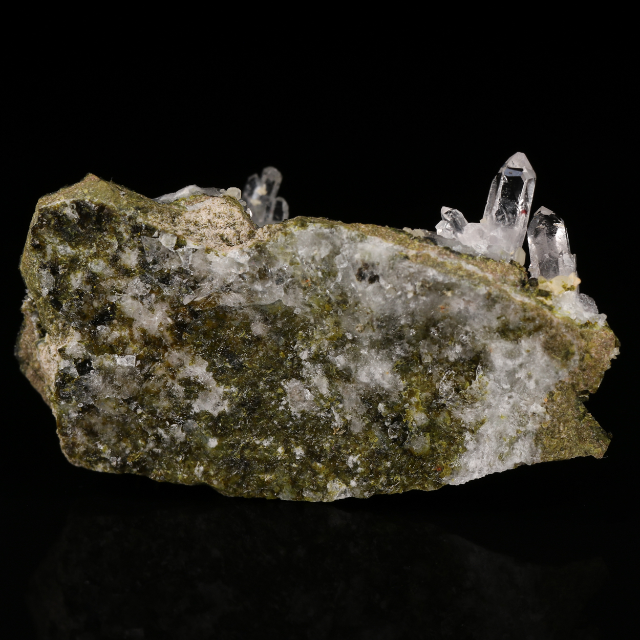 Quartz & Prehnite On Epidote