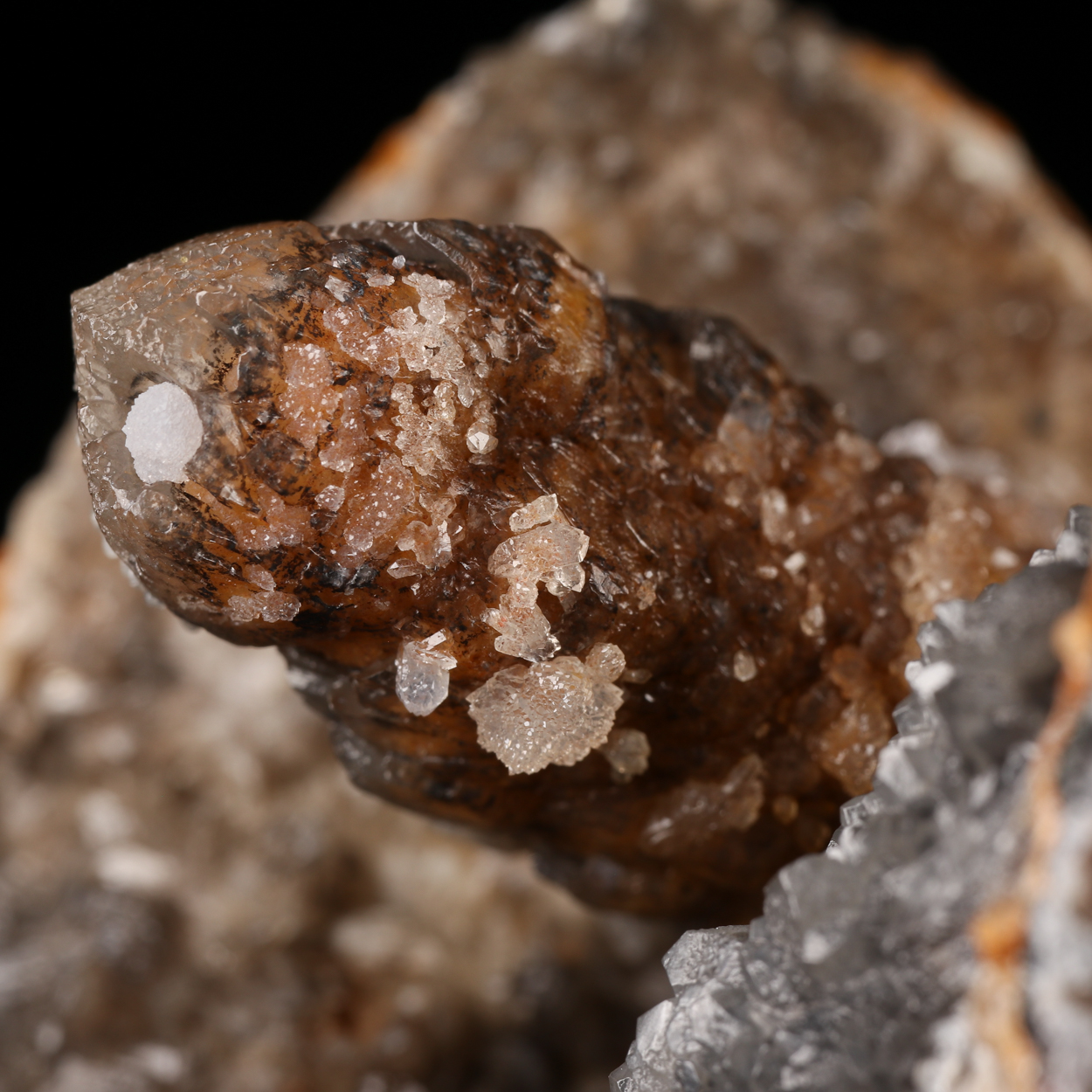 Quartz On Calcite On Basalt