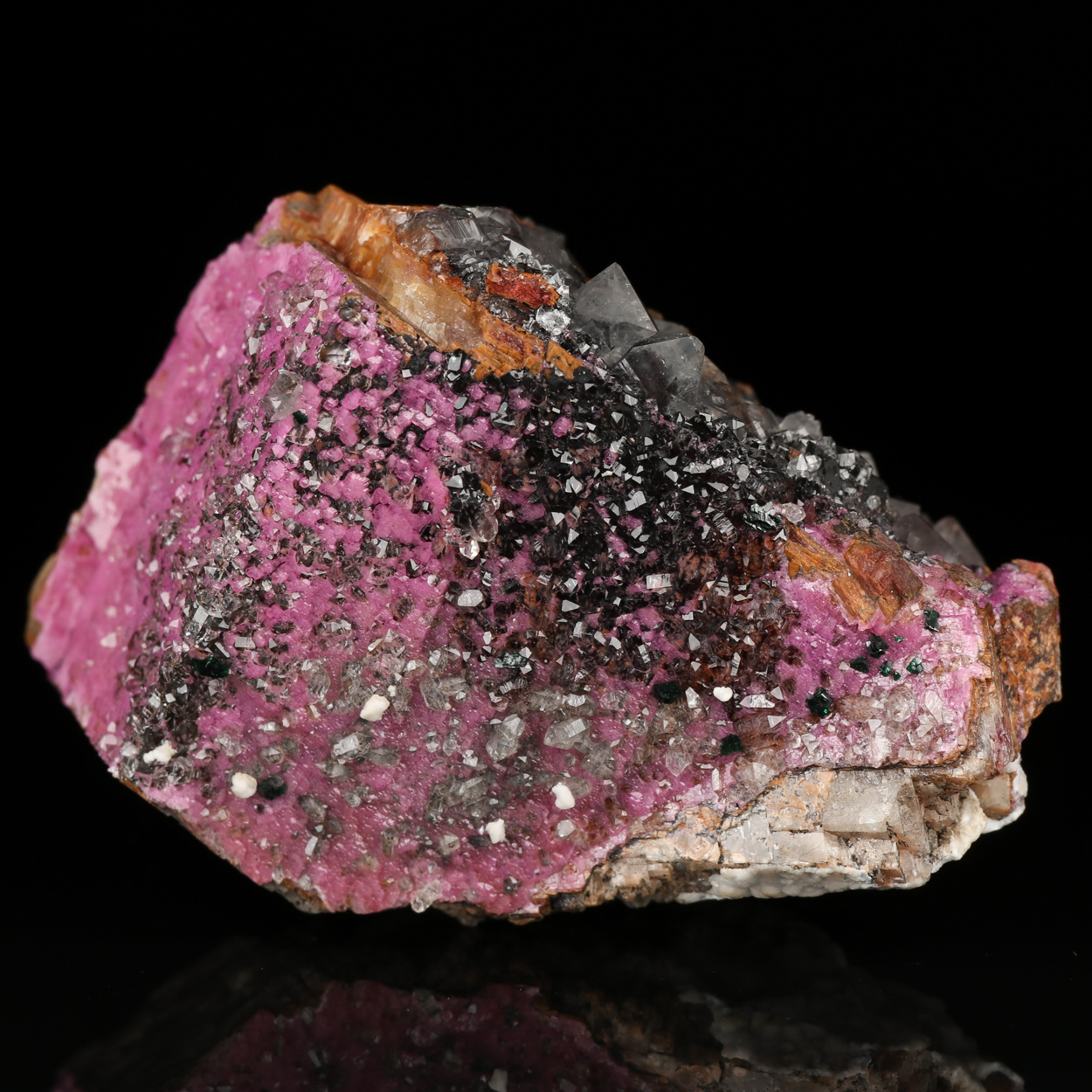 Cobaltoan Calcite On Calcite With Quartz