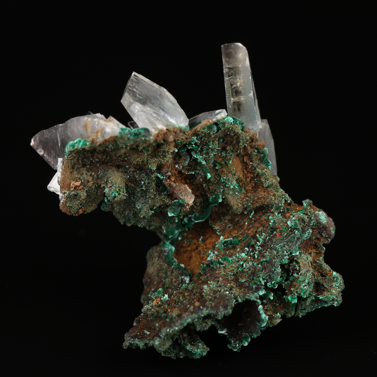 Baryte On Malachite