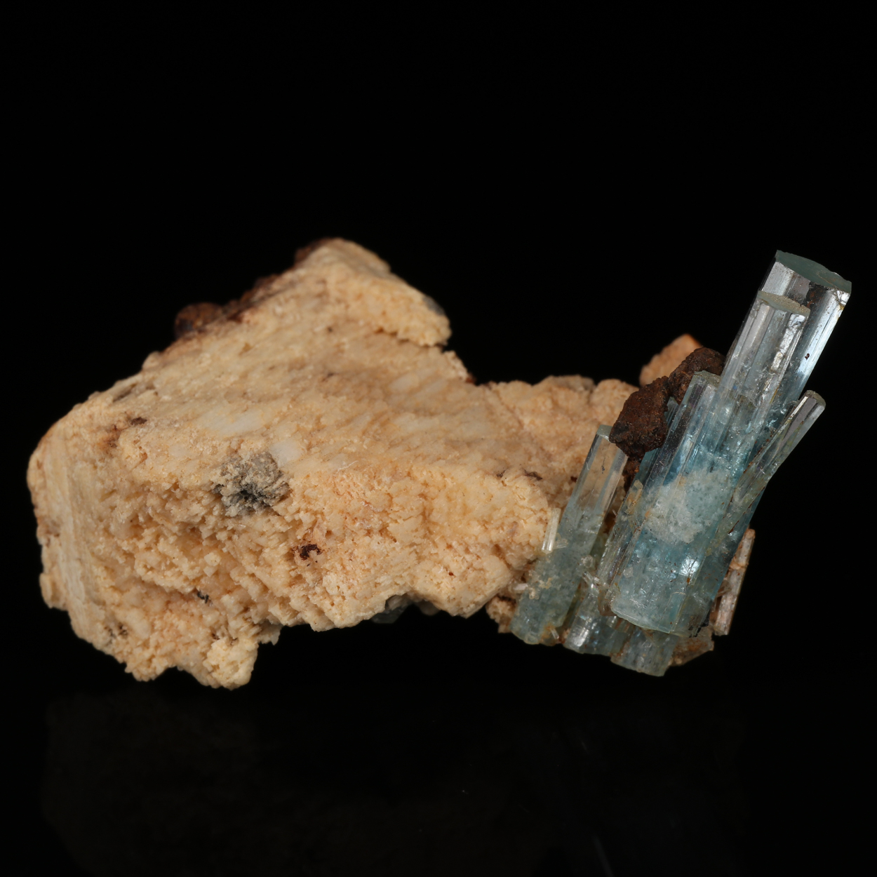 Aquamarine On Albite