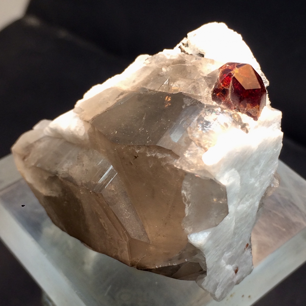 Spessartine With Quartz & Schorl & Feldspar