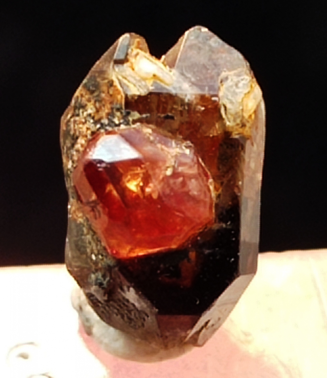 Spessartine With Smoky Quartz