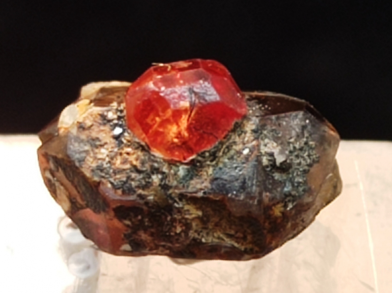 Spessartine With Smoky Quartz