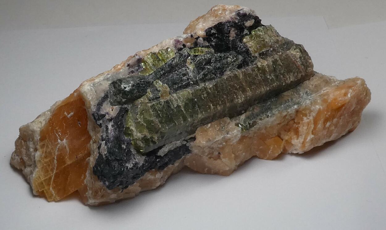 Fluorapatite In Calcite With Fluorite & Diopside