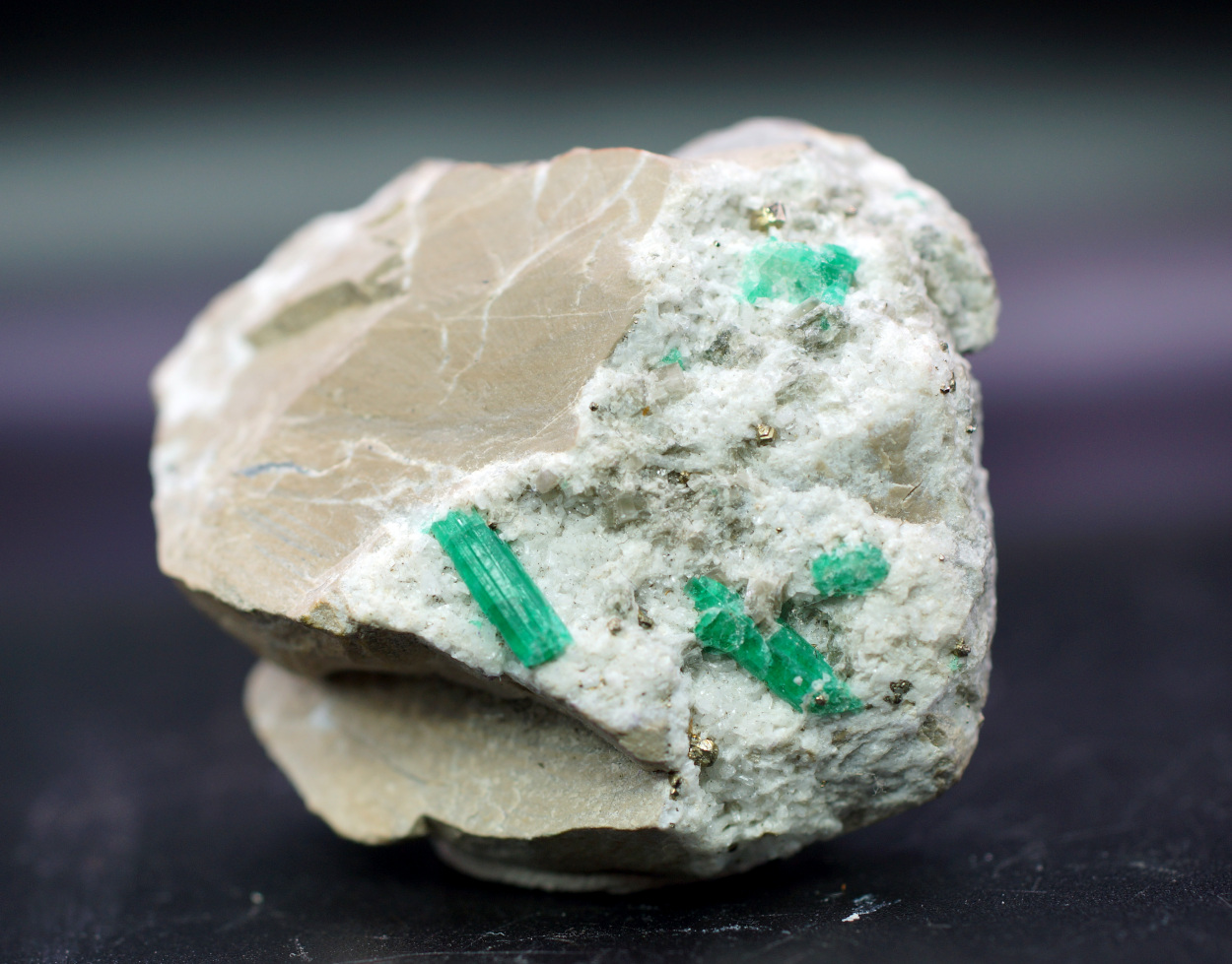 Emerald On Calcite
