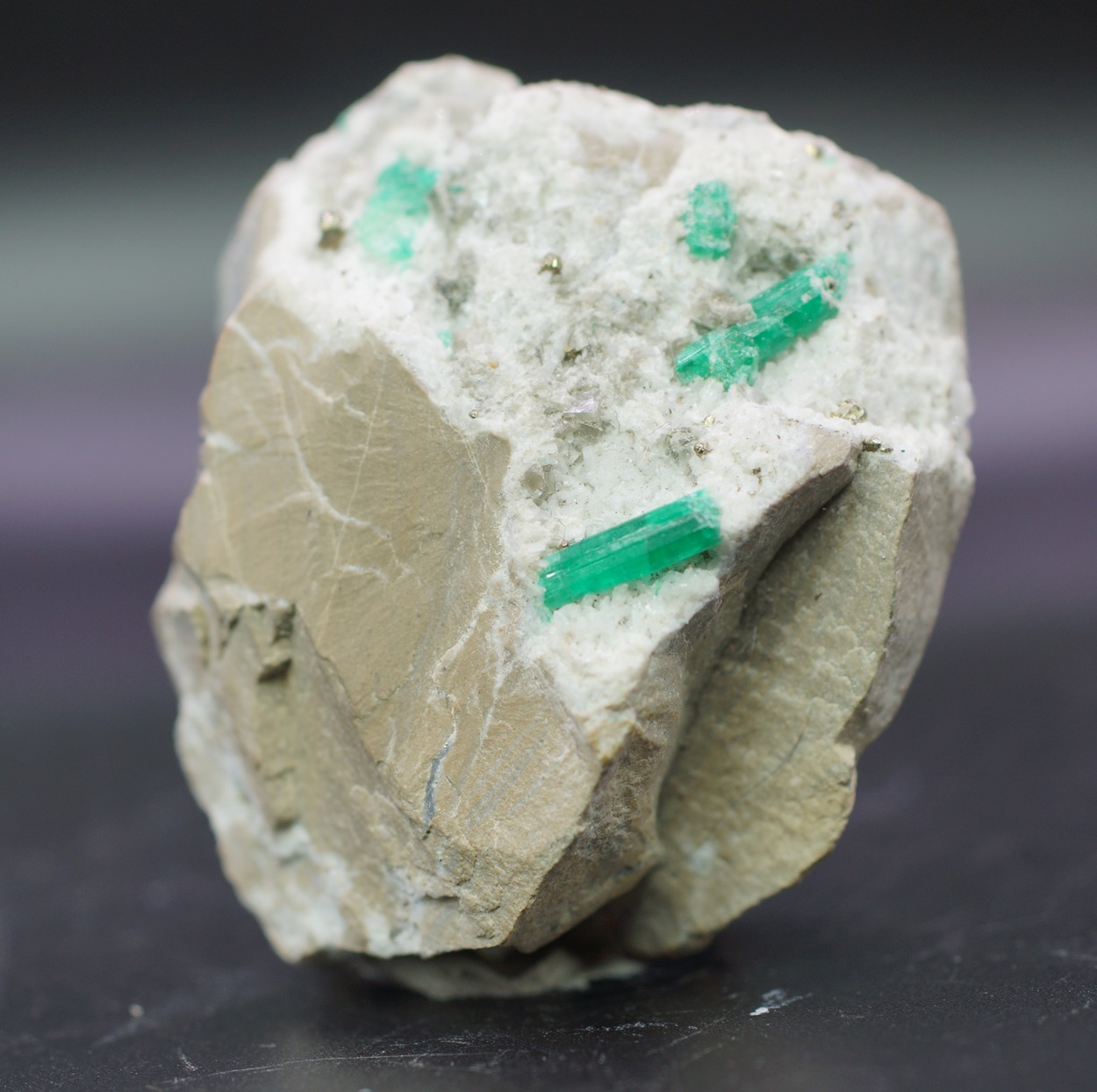 Emerald On Calcite