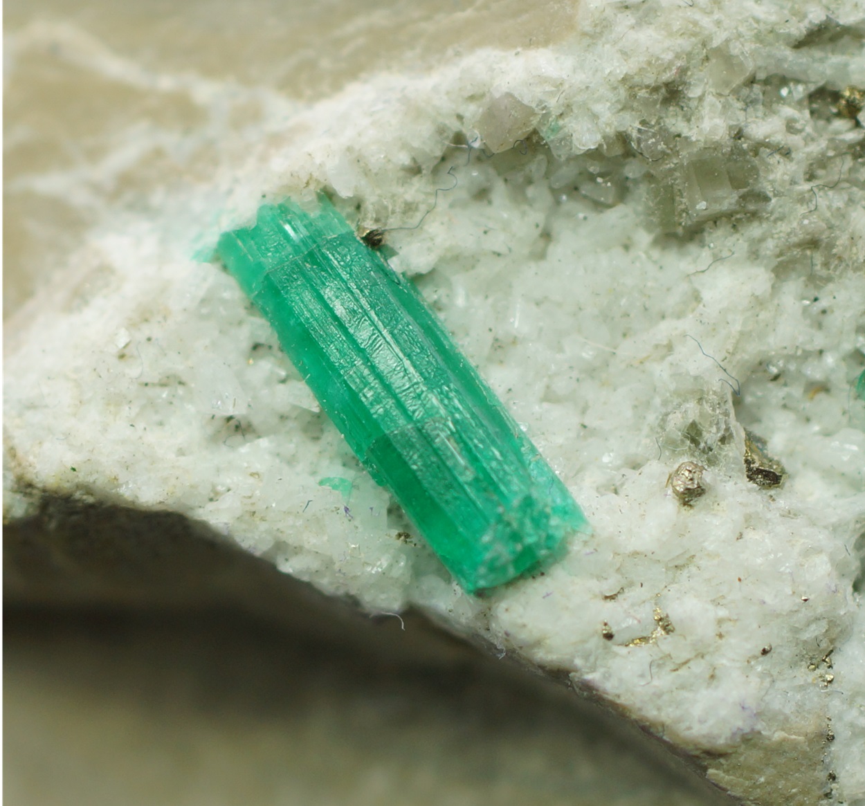 Emerald On Calcite