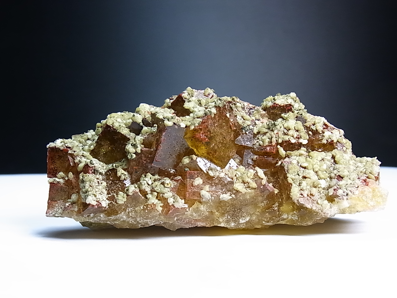 Fluorite With Dolomite & Chalcopyrite