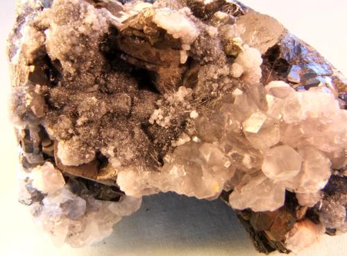 Pyrite Manganoan Calcite & Plumosite