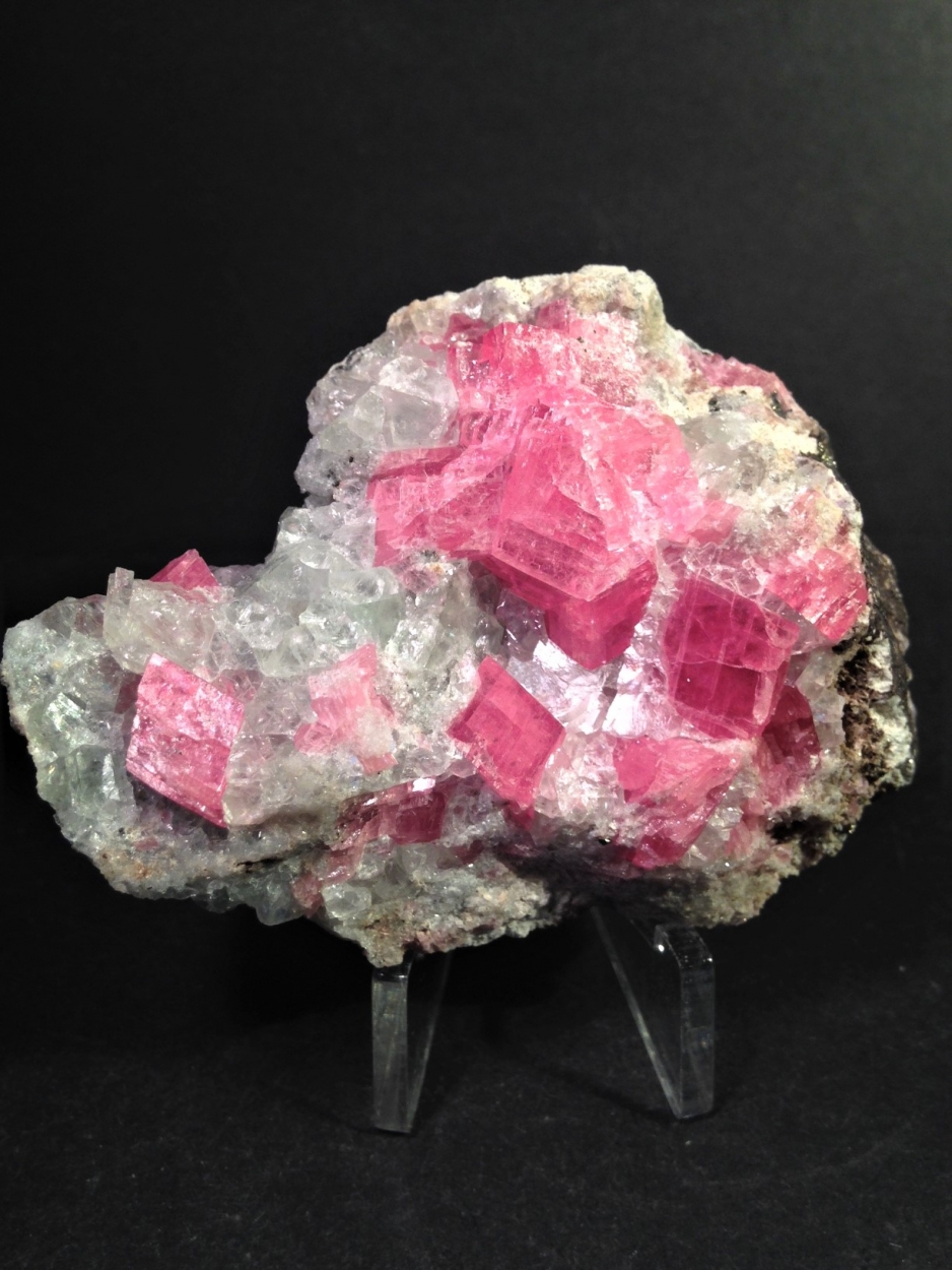 Rhodochrosite On Fluorite