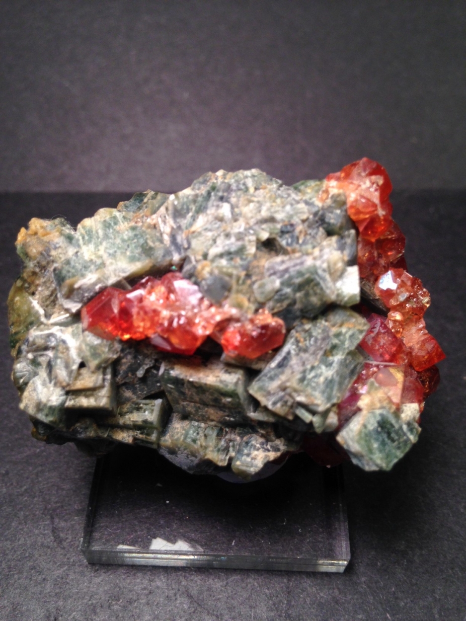 Grossular Var Hessonite With Diopside