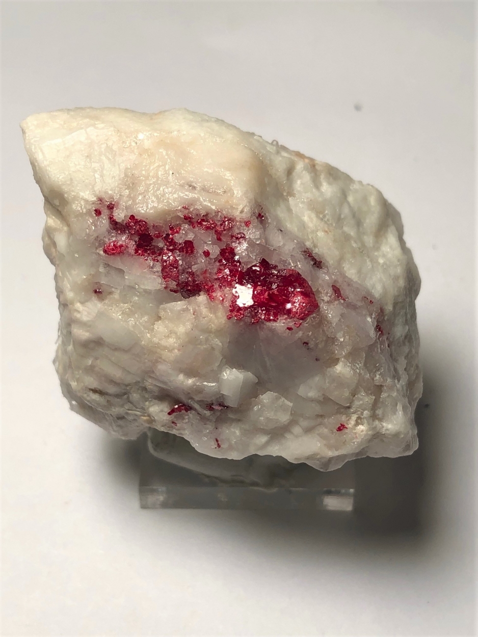 Cinnabar On Calcite