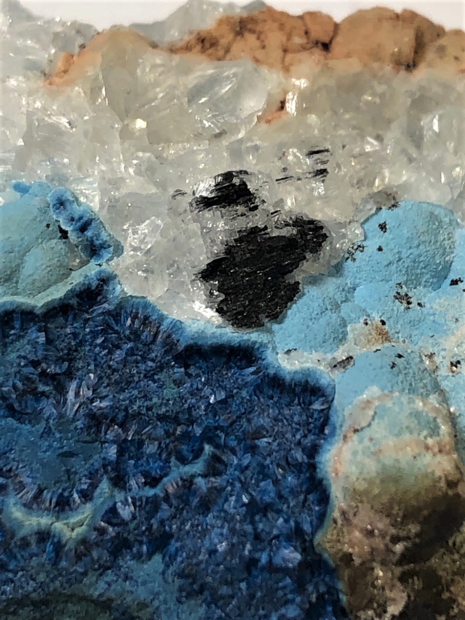 Shattuckite With Chrysocolla Goethite & Calcite