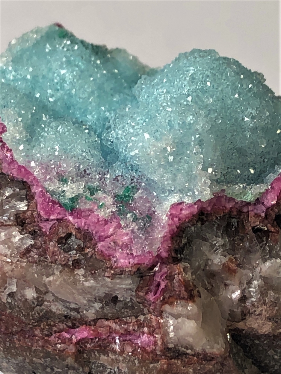 Chrysocolla With Quartz & Cobaltoan Calcite