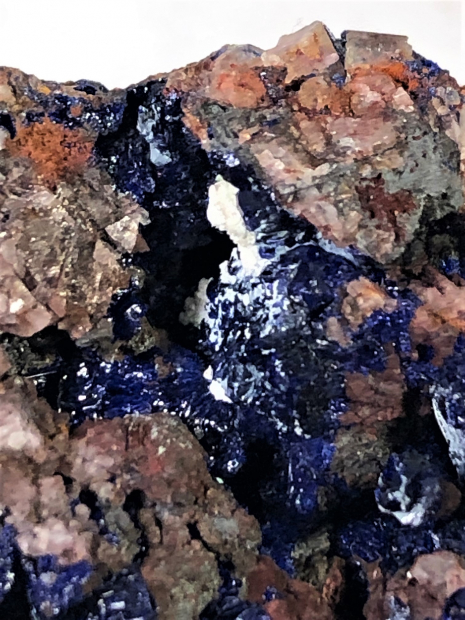 Azurite & Gearksutite On Fluorite & Goethite