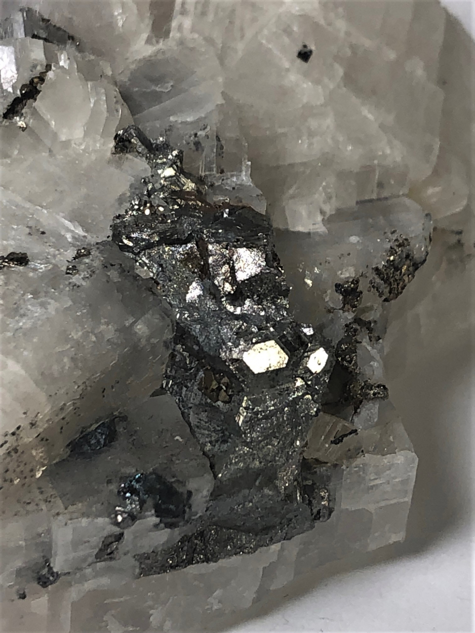 Carrollite & Chalcopyrite On Calcite