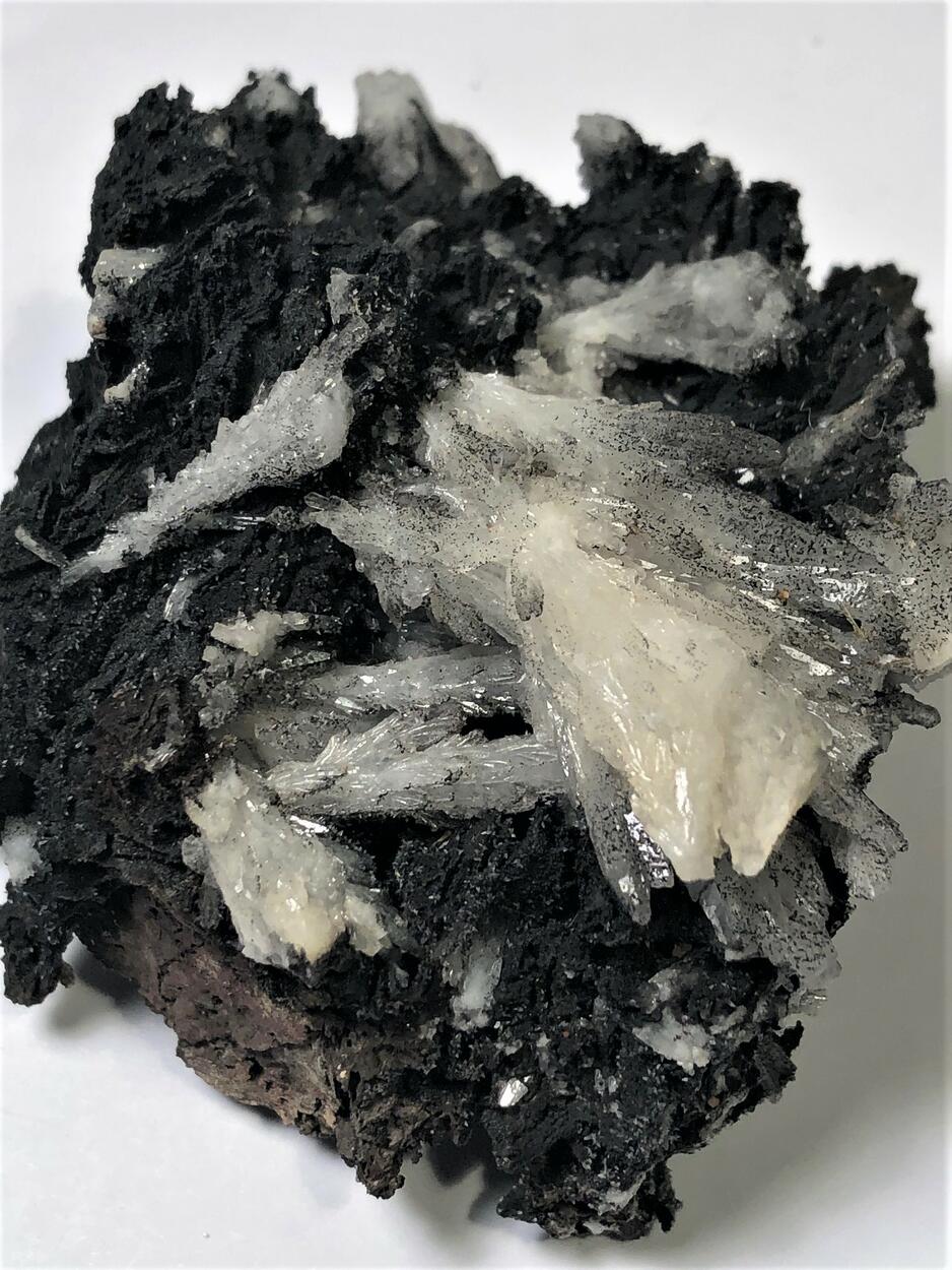 Celestine & Calcite On Manganite