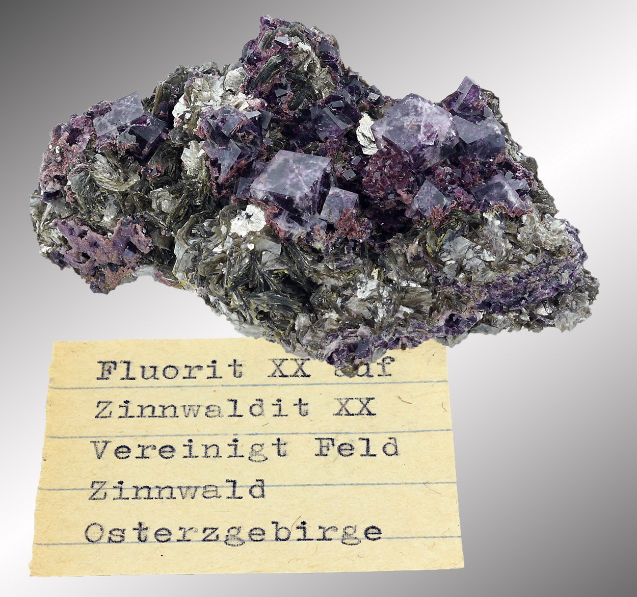 Fluorite On Zinnwaldite