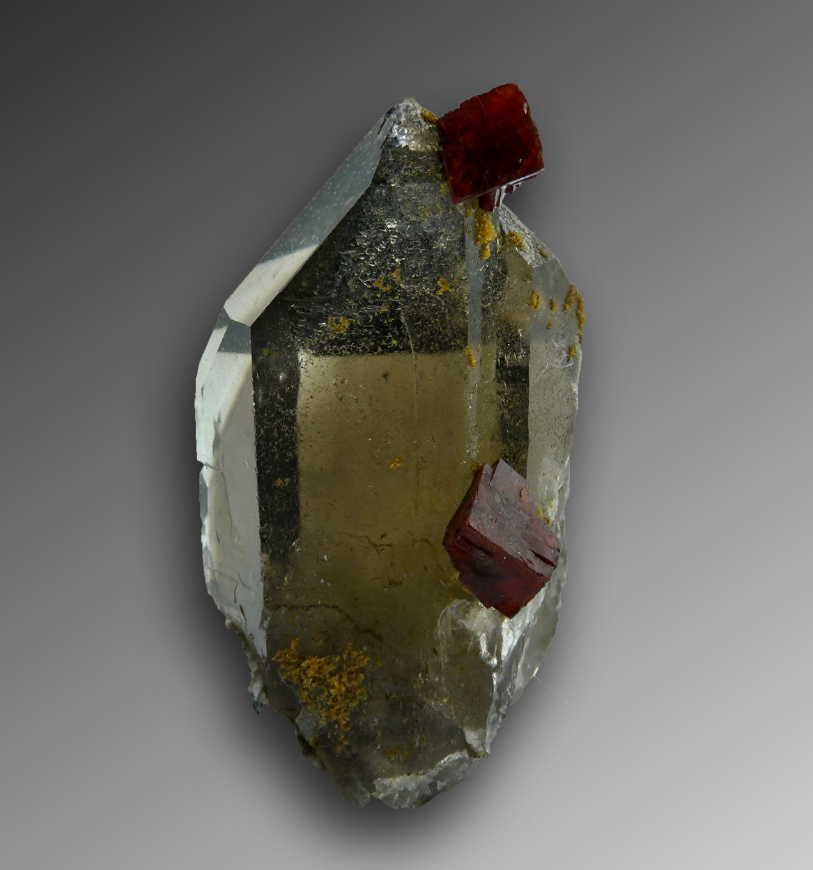 Chabazite On Smoky Quartz