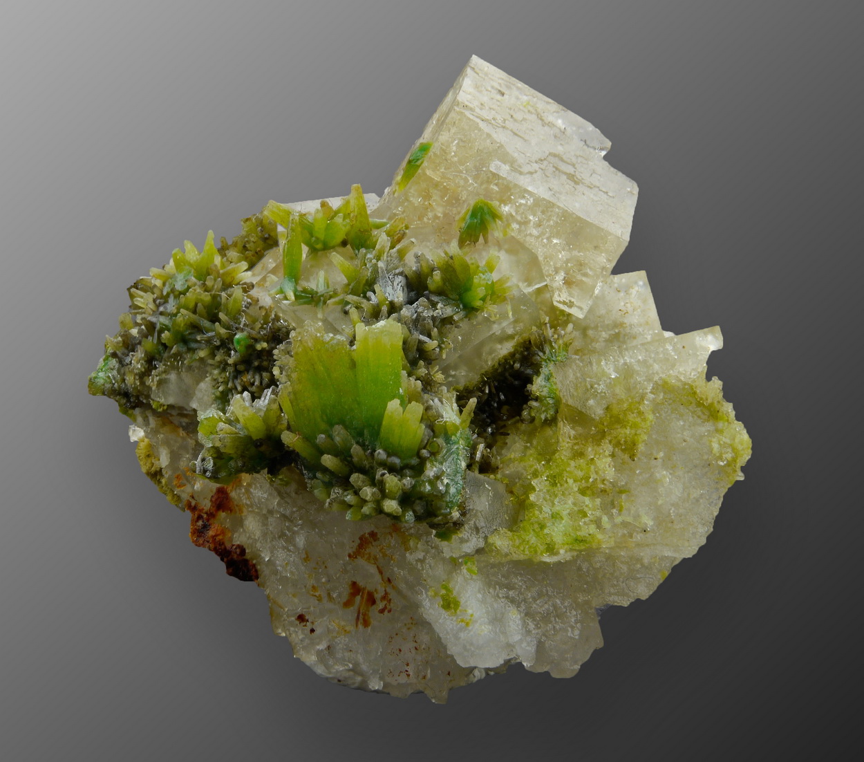 Pyromorphite On Fluorite