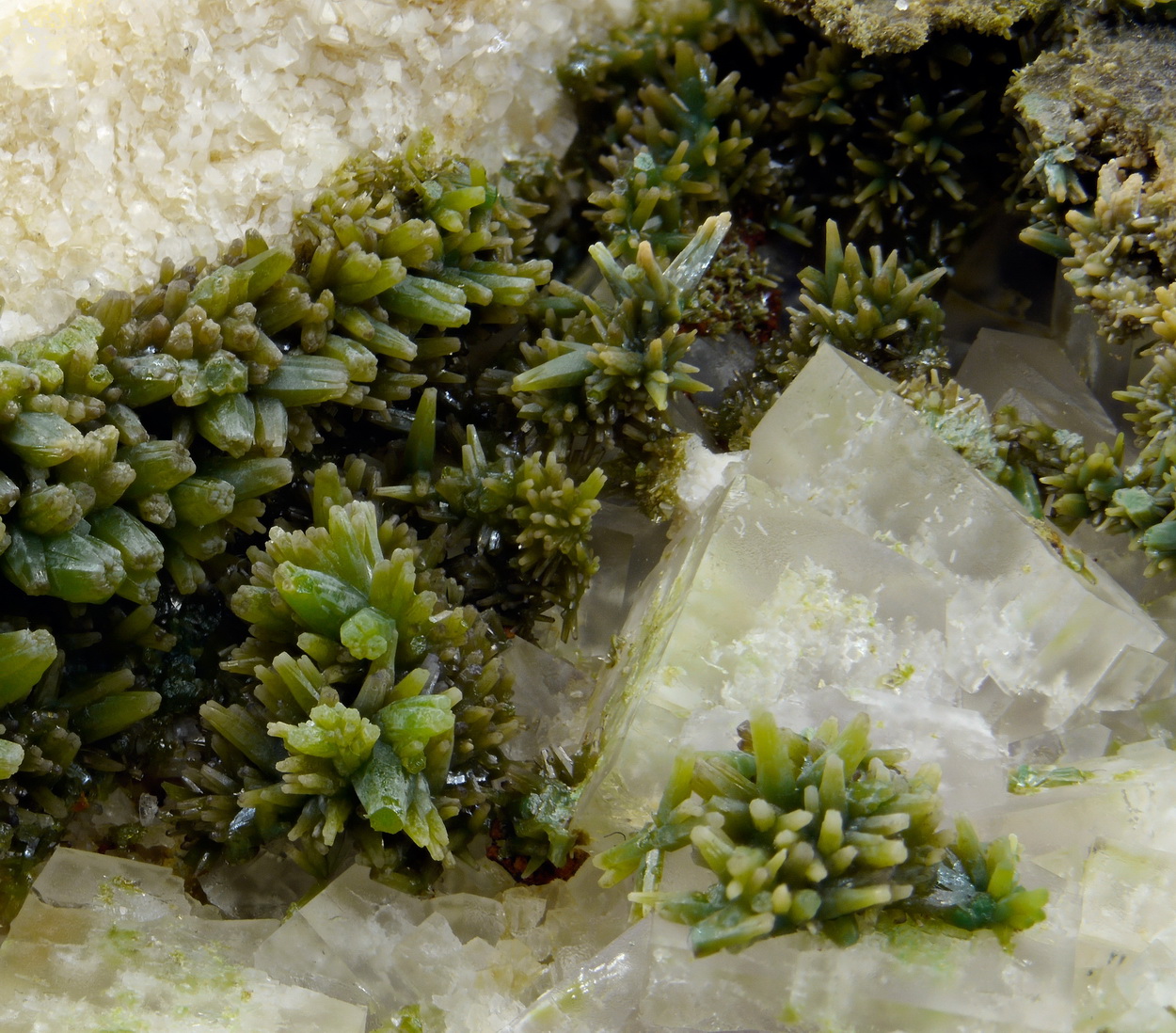 Pyromorphite On Fluorite