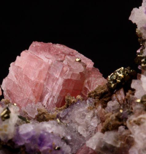 Rhodochrosite With Fluorite