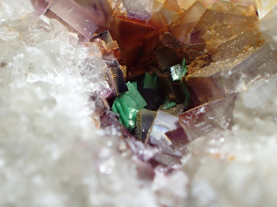 Torbernite & Fluorite