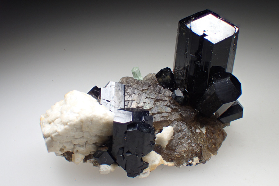 Schorl & Aquamarine & Smoky Quartz & Feldspar