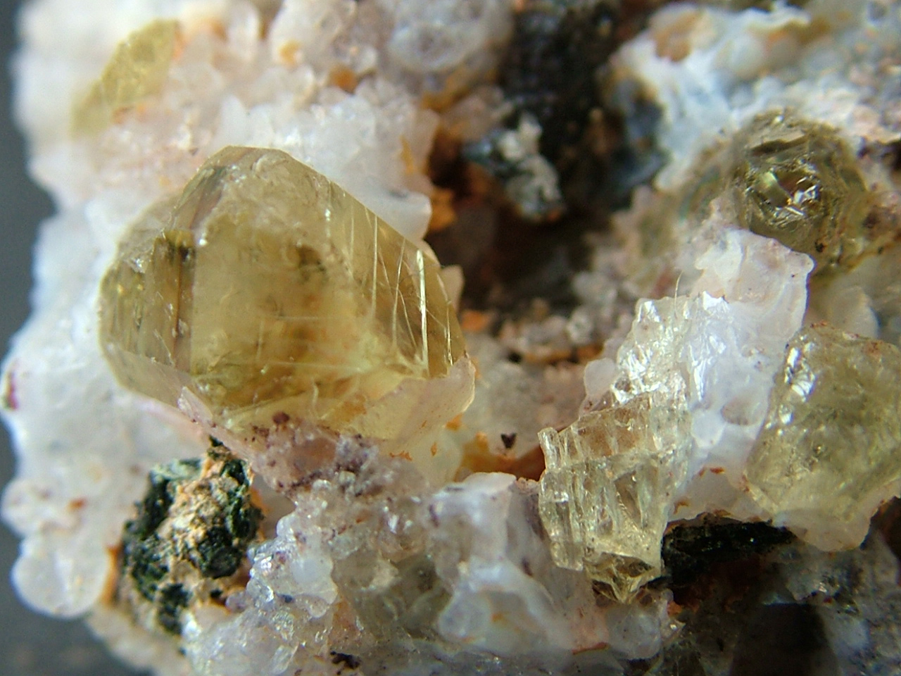 Apatite With Hyalite Opal & Calcite