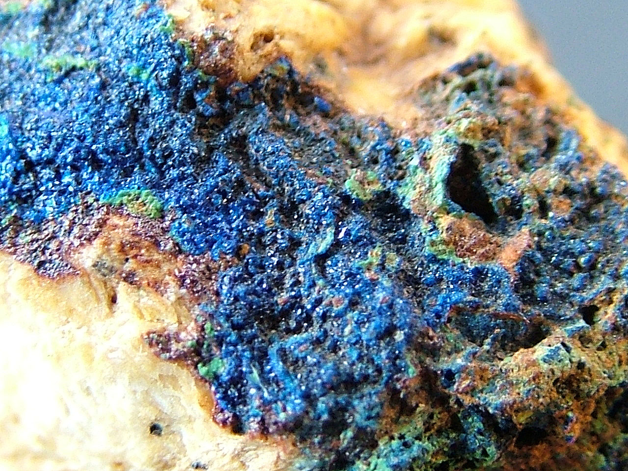 Azurite With Malachite