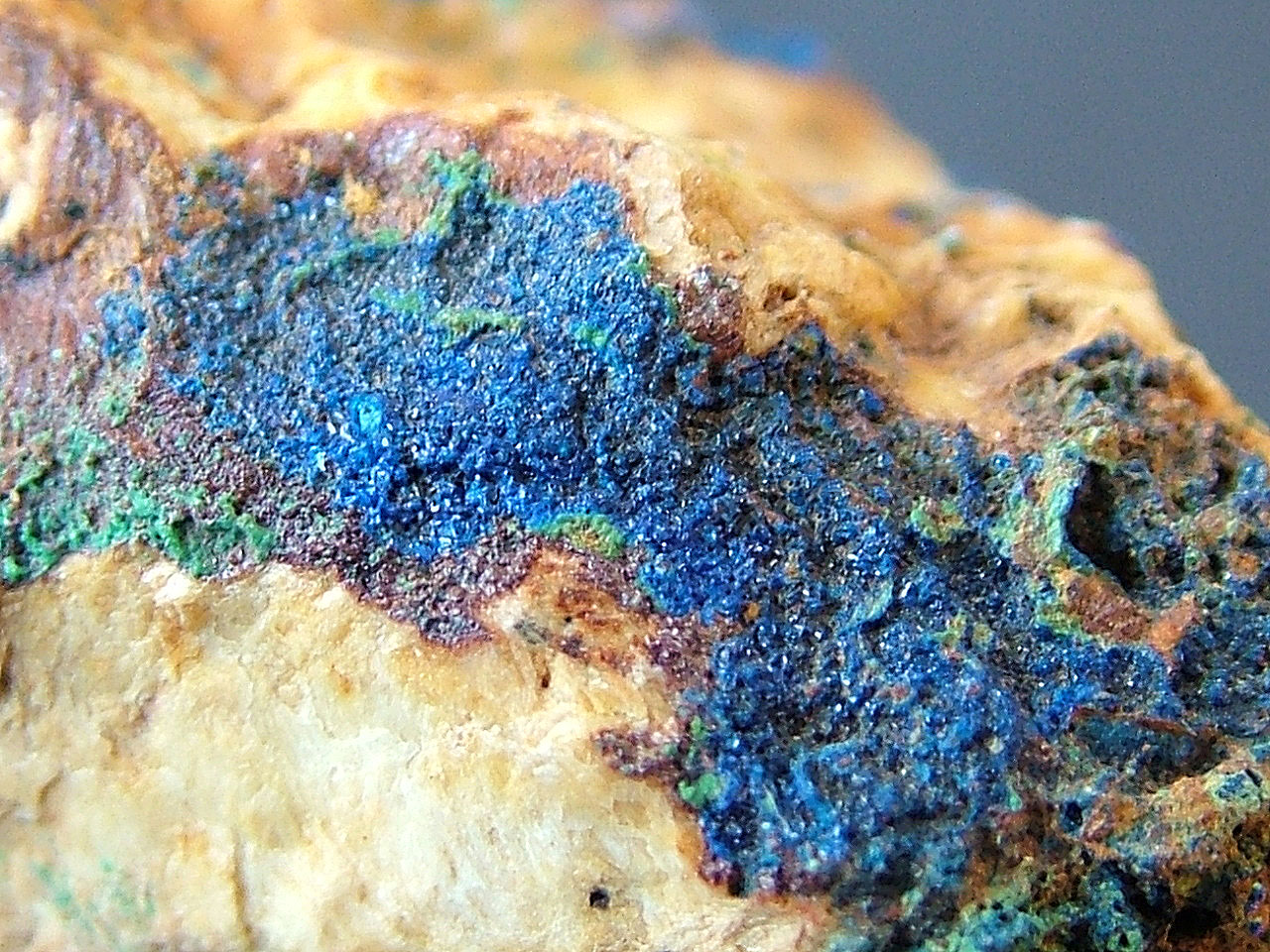 Azurite With Malachite