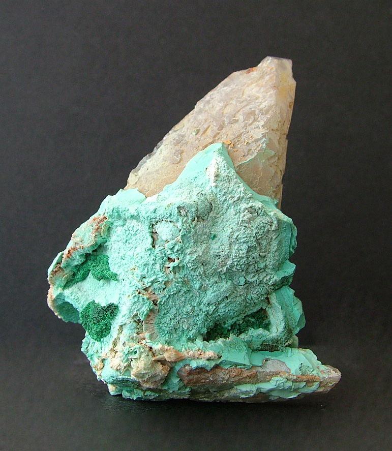 Chrysocolla With Malachite On Quartz