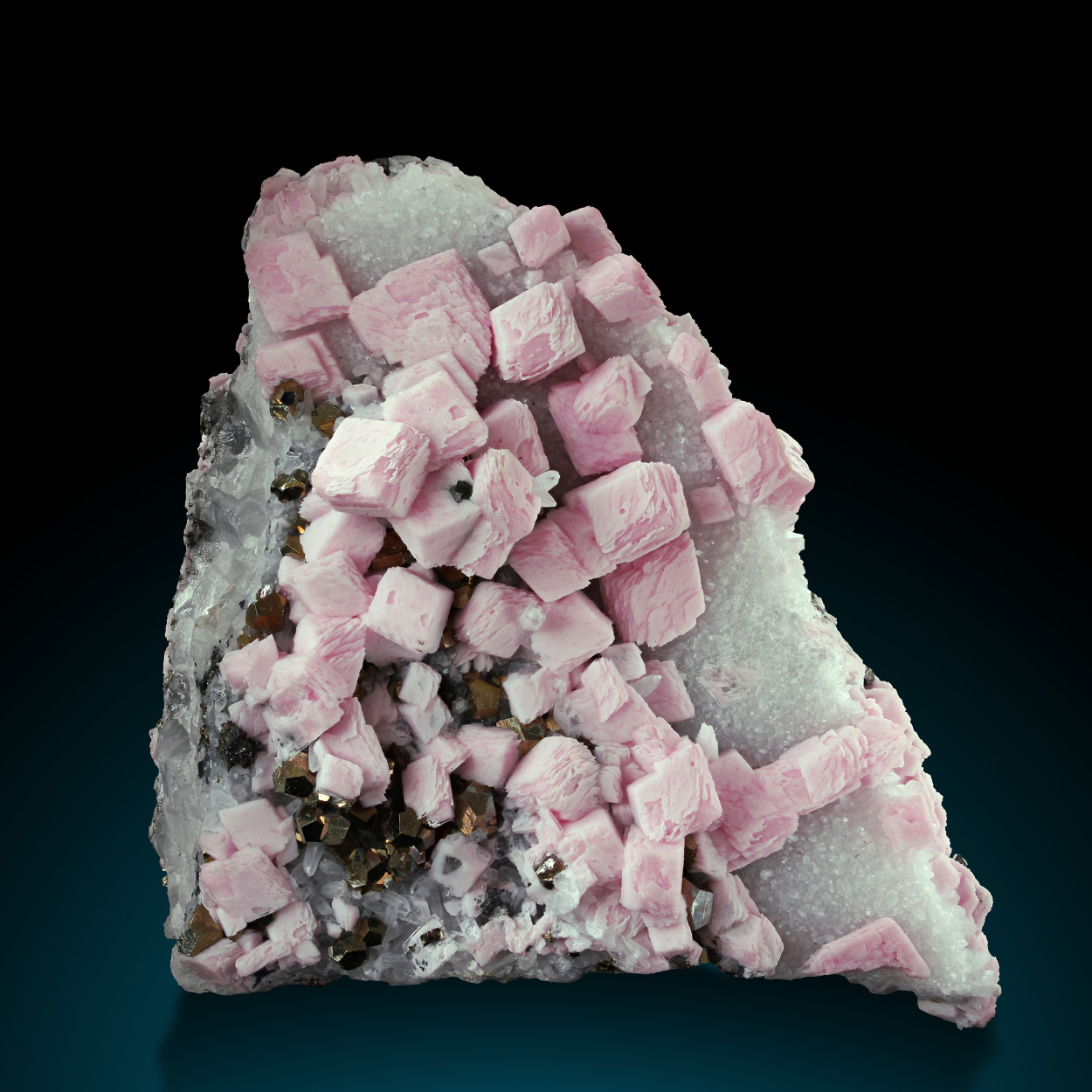 Rhodochrosite Pyrite & Quartz