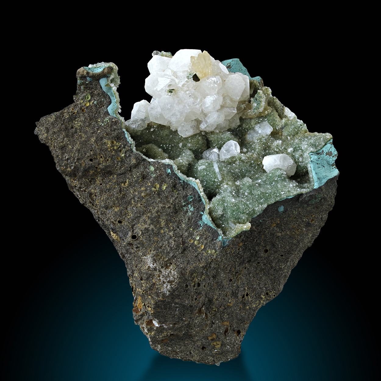 Chabazite Celadonite & Calcite