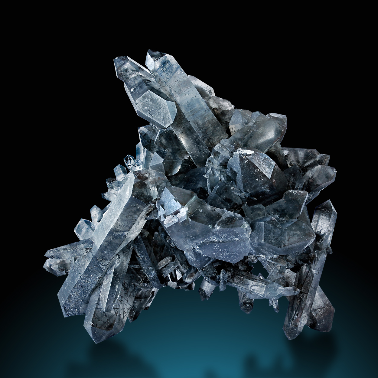 Quartz & Tourmaline Var Schorl